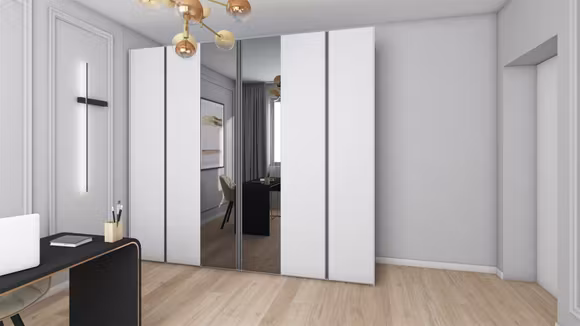 Dressing Uno + Murano Tele Opaco + oglinda Fume + manere R1 Piombo Opaco