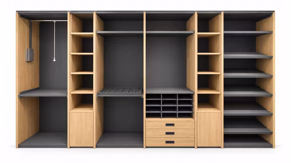 Dressing Uno Batant Alluminio Opaco+Maner J6 Rovere Nodato Nobilitato