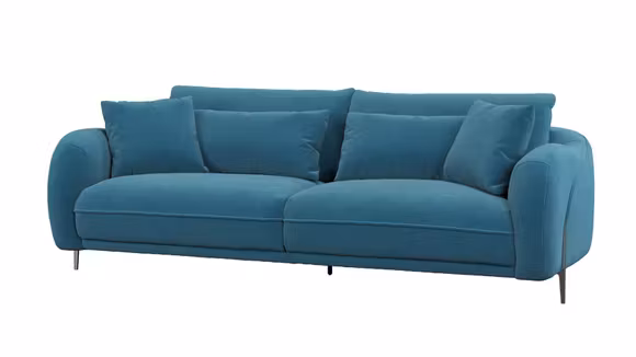 Canapea liniara Fabriano 3 locuri textil, Albastru Petrol