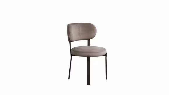 Scaun Fermin Velvet Grey, structura Dark Bronze