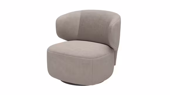 Fotoliu Fiore Rotativ, textil Bej Deschis