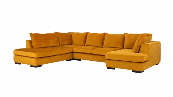 Canapea de colt cu sezlong Paso Doble Dawn "U" Eros Mustard, stanga