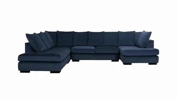 Canapea cu sezlong de colt Paso Doble Night "U" Eros Midnight Blue, stanga
