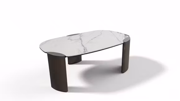 Masuta de cafea Fortuny cu top din ceramica KL-188 si structura din MDF in finisaj Bronze, cu design modern pentru living.