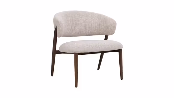 Fotoliu Deon textil Santi Beige-Grey, picioare Sandalwood