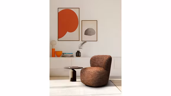 Fotoliu rotativ Barrel textil Silencio Brick Red