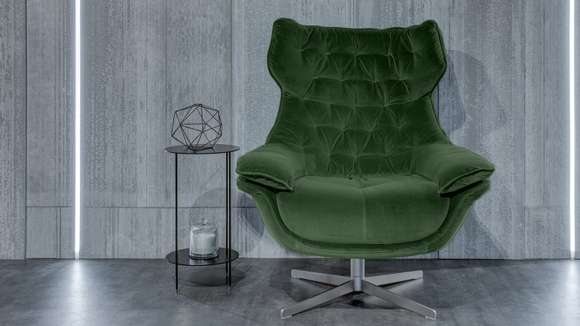 Fotoliu rotativ Darla textil Velvet Forest Green