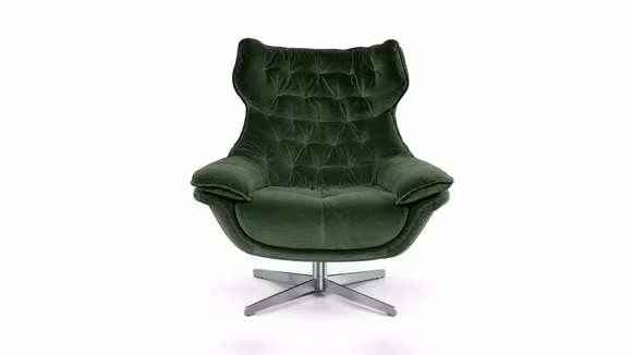 Fotoliu rotativ Darla textil Velvet Forest Green