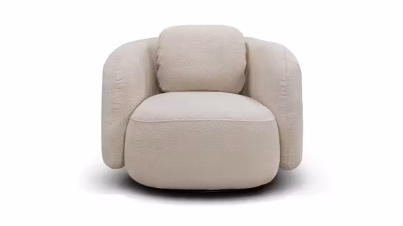 Fotoliu rotativ Domani textil bouclé Manza Cream