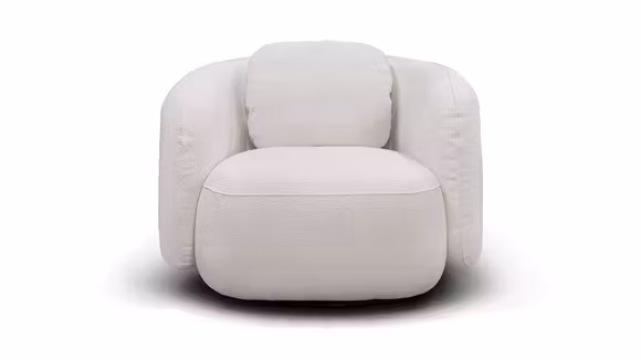 Fotoliu rotativ Domani textil bouclé Manza Ivory