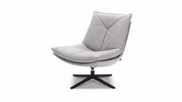Fotoliu rotativ Moon piele Omaha Light Grey