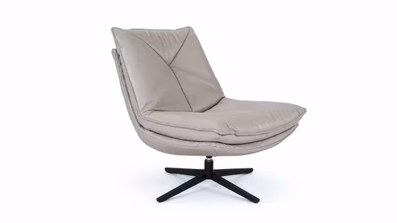 Fotoliu rotativ Moon piele Omaha Light Grey