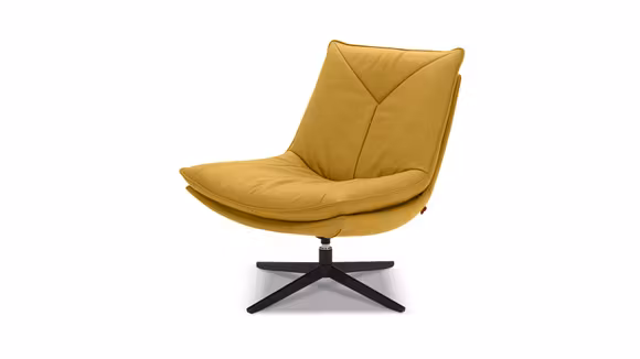 Fotoliu rotativ Moon textil galben