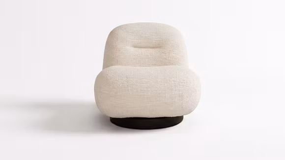 Fotoliu rotativ Sole bouclé White