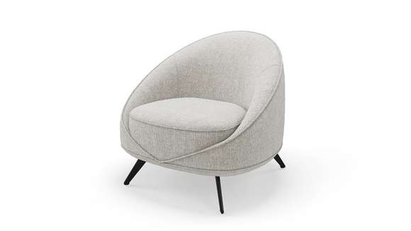 Fotoliu Graziosa tapițat în material textil Champagne, design modern și elegant.