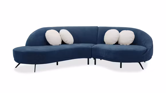 Canapea Graziosa textil bouclé bleumarin stanga