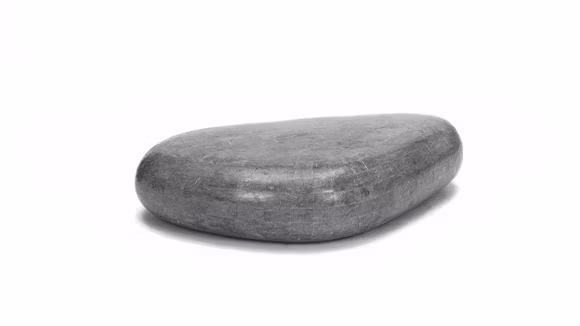Măsuță de cafea Sasso Big Grey din piatră fossile cu finisaj gri închis și design sculptural, 123x74 cm