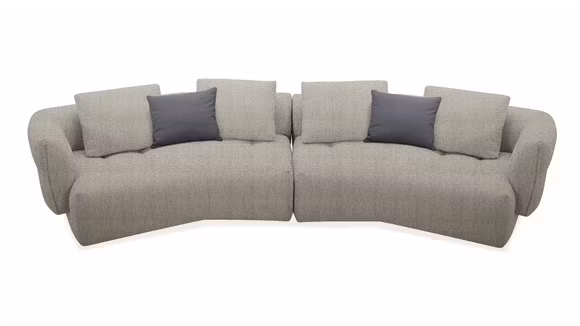 Canapea liniara Lauriano 3P+3P textil Lily Grey
