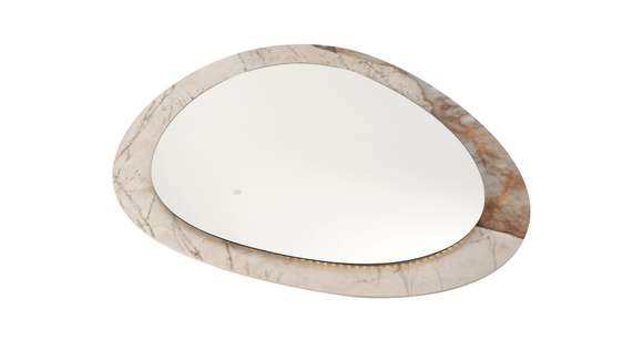 Oglindă Lorenzo Ceramică cu LED 122.1x103.4 cm, design modern cu finisaj ceramic și lumină LED integrată, ideală pentru spații elegante.