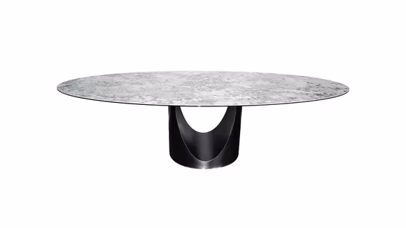 Masa eliptica Beatriz Ceramica Grey 270X118X76