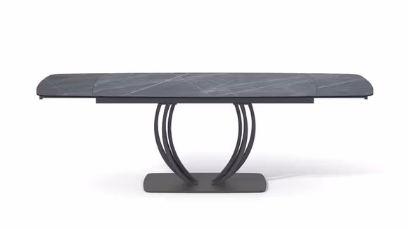 Masa extensibila Globo Ceramica Matte Grey 160(240)x90, produs expus, cu blat ceramic mat.
