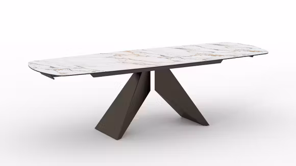 Masa extensibila Pero Ceramica Matte Gilded White 180(260)x90