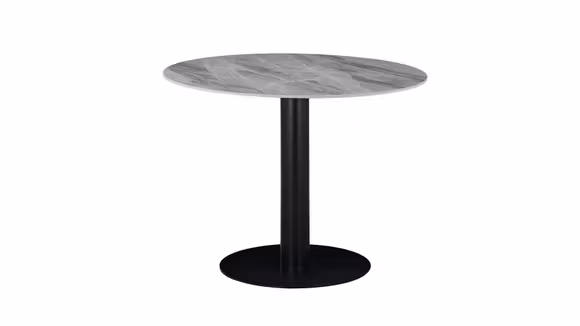Masa rotunda Marrianne Piatra Gri Sinterizata/Picior Negru 100x75 cm