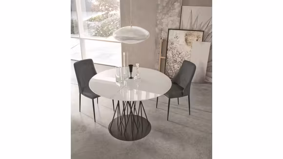Masa extensibila Bamboo Anthracite/Bianco Gesso 140 cm