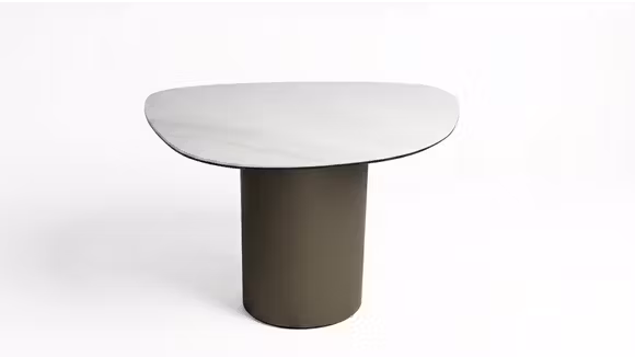 Masuta de cafea Fumero cu top din ceramica KL-171, blat de sticla si structura metalica Bronze, cu design modern pentru living.