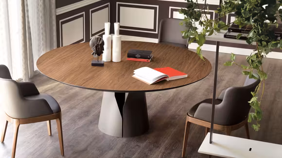 Masa Giano Wood Walnut Canaletto/Titanium 140 cm