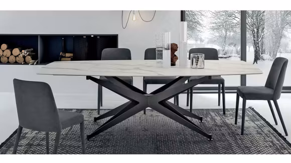 Masa Halley Anthracite/Calacatta Oro 180x110 cm