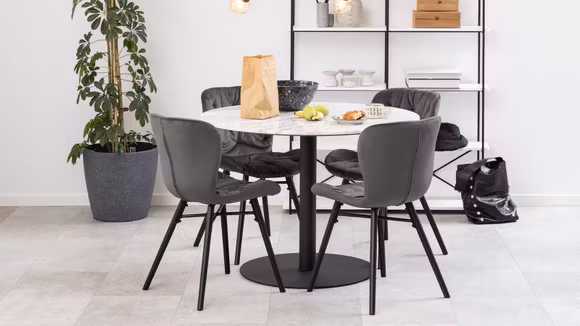 Masa rotunda Corby White/Black 105 cm