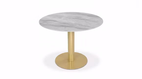 Masa rotunda Marrianne Piatra Gri Sinterizata/Picior Golden Powder 100x75 cm