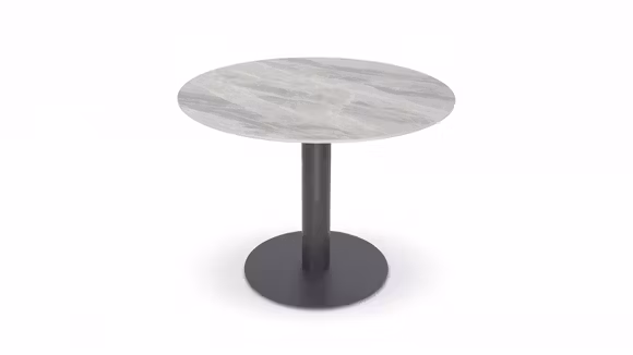 Masa rotunda Marrianne Piatra Gri Sinterizata/Picior Negru 100x75 cm