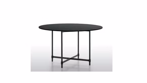 Masa rotunda Tower Anthracite/CDF Venato Nero 140x75 cm