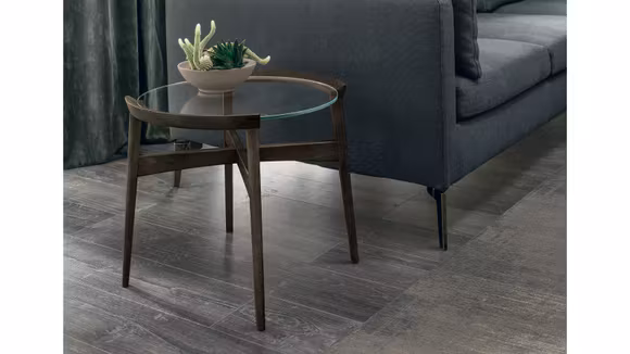 Masuta de cafea Bloom Sticla/Rovere Moka 56 cm