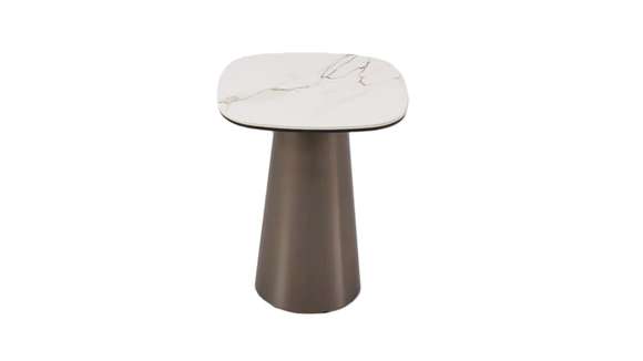 Masuta de cafea Enoki ceramica Gloss Golden Cararra 40x40x50