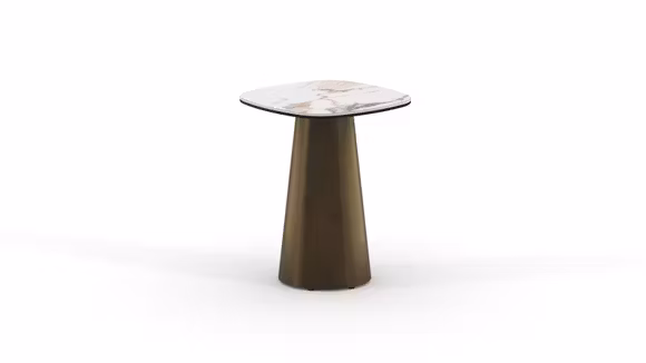 Masuta de cafea Enoki ceramica Matte Gilded White 40x40x50