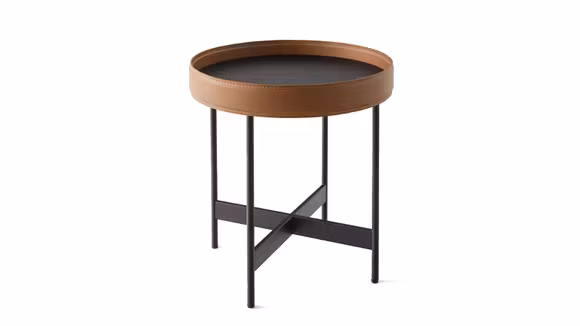 Masuta de cafea Arena Matt Black/Cognac 42 cm