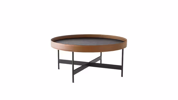 Masuta de cafea Arena Matt Black/Cognac 71.5 cm