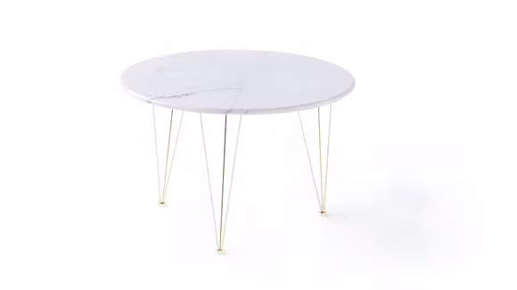 Masuta de cafea Flamingo Round Carrara/Gold 50 cm