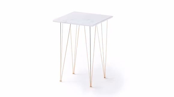 Masuta de cafea Flamingo Square Carrara/Copper 35x35