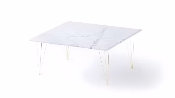Masuta de cafea Flamingo Square Carrara/Gold 70x70
