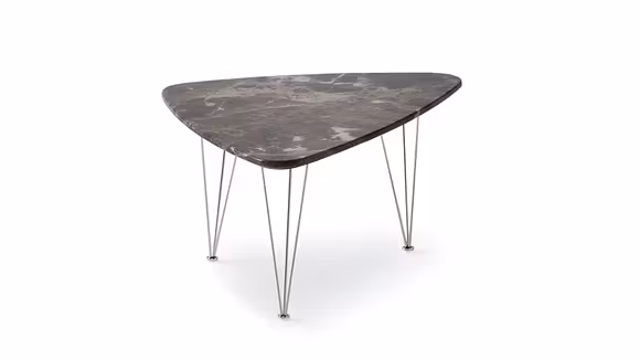 Masuta de cafea Flamingo Triangle Emperador/Chrome 63x63