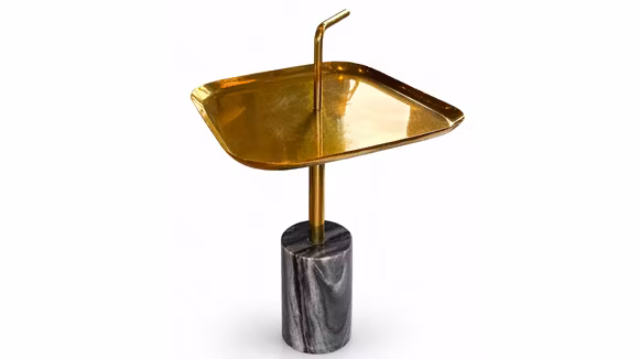 Masuta de cafea Corby White/Gold 80 cm