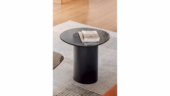 Masuta de cafea Mushroom Matt Black/Smoke Grey 52.5x47.5