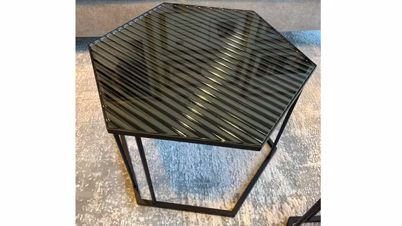 Masuta de cafea Renee Matt Black/Ceramic Bronze 40x34.5, produs expus, cu design modern.