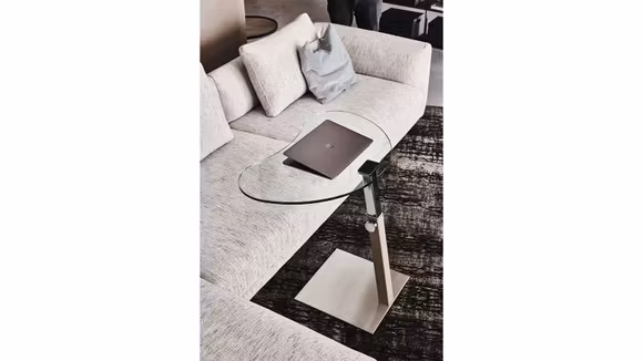 Masuta de cafea Shaped Lap Piele Ice 80x50