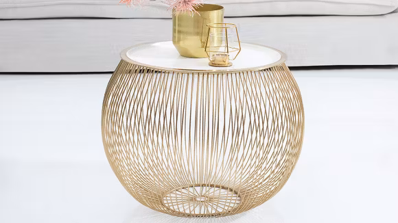 Masuta De Cafea Storage 51 Cm White Gold