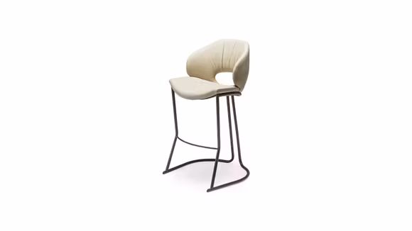 Scaun de bar Miranda Sled B piele Oyster